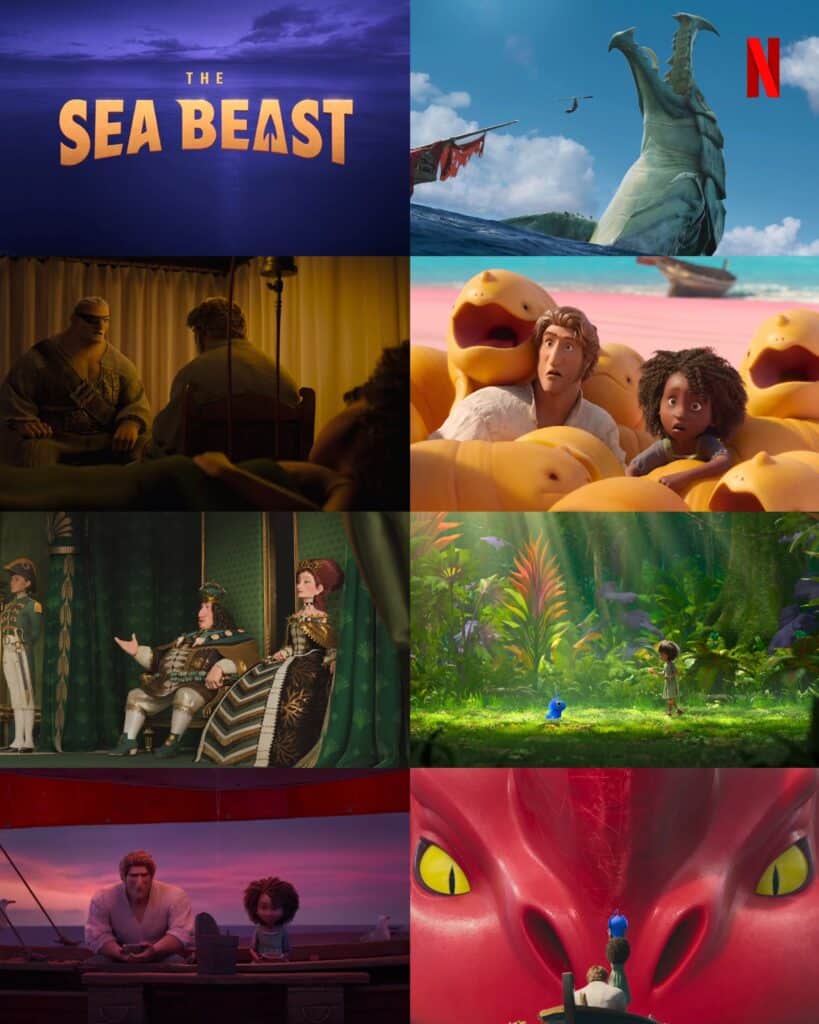 The Sea Beast เล่าเรื่องการผจญภัยของคู่ซี่ต่างวัยที่ไปพบสัตว์ประหลาดทะเลหรือเรด สีสันแอนิเมชันสวยมาก แถมยังสื่อสารประเด็นที่เป็นเรื่องมนุษยธรรม ผู้ใหญ่ควรดู
